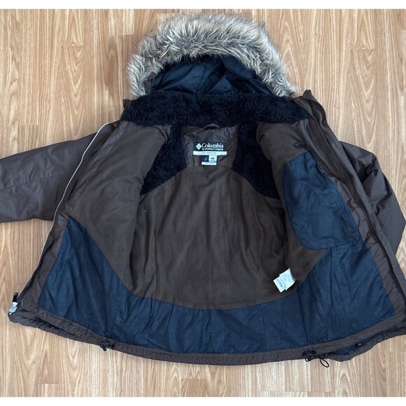 Columbia Vertex Interchange Coat Womens M Brown Winter Faux Fur Hood 3-1 Jacket - Picture 5 of 13